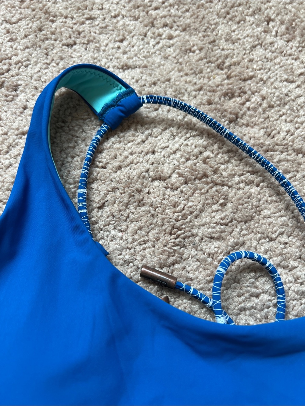 NWT Red Carter One-Shoulder Cobalt Blue Bikini Top - Picture 2 of 6